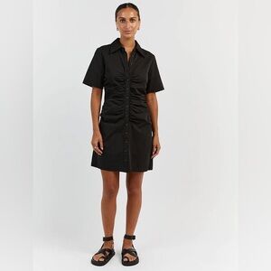 DISSH Allison Black Gathered Mini Dress